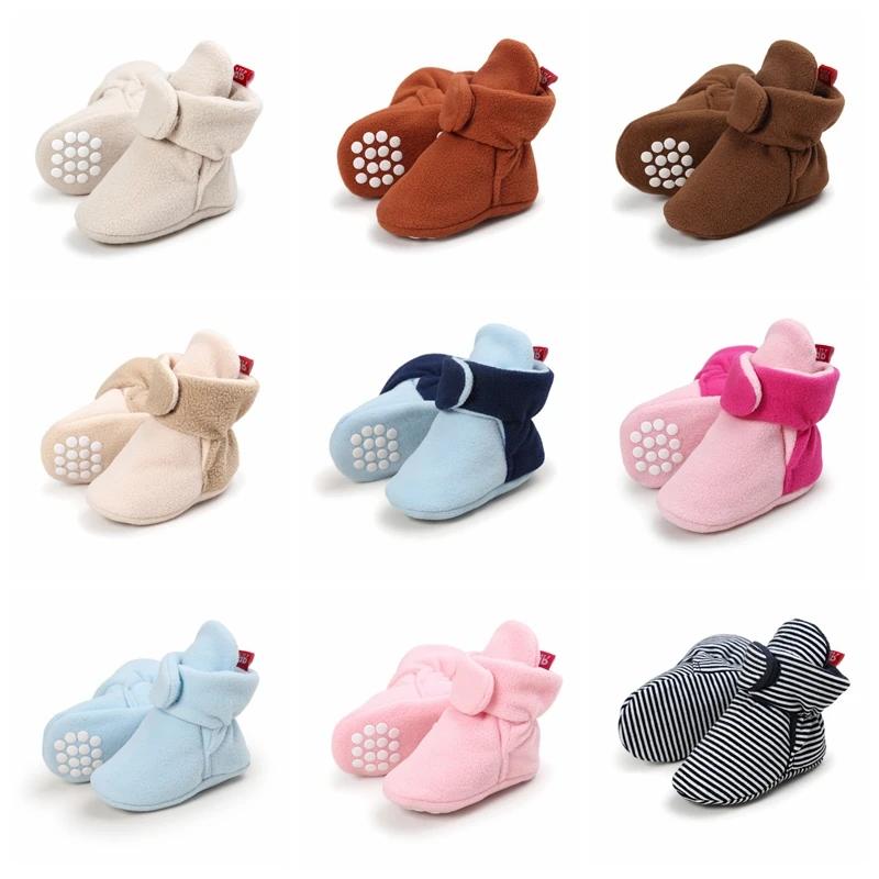 0-18M Newborn Infant Baby Girls Snow Boots Winter Warm Baby Boy Shoes Solid Cotton Ankle Boots